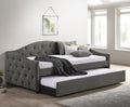 Sadie Grey Button-Tufted Upholstered Twin Daybed with Trundle – 300638