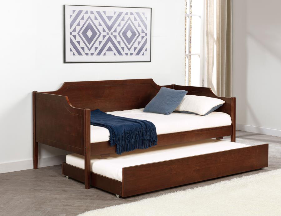 Coaster 300687 Redding cherry finish wood twin day bed with trundle