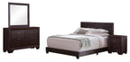 Coaster 300762Q-S4 4 pc Dorian dark cocoa finish wood and brown leatherette queen bedroom set