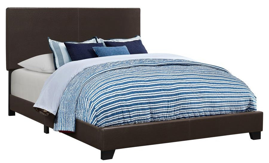 Coaster 300762Q-S4 4 pc Dorian dark cocoa finish wood and brown leatherette queen bedroom set