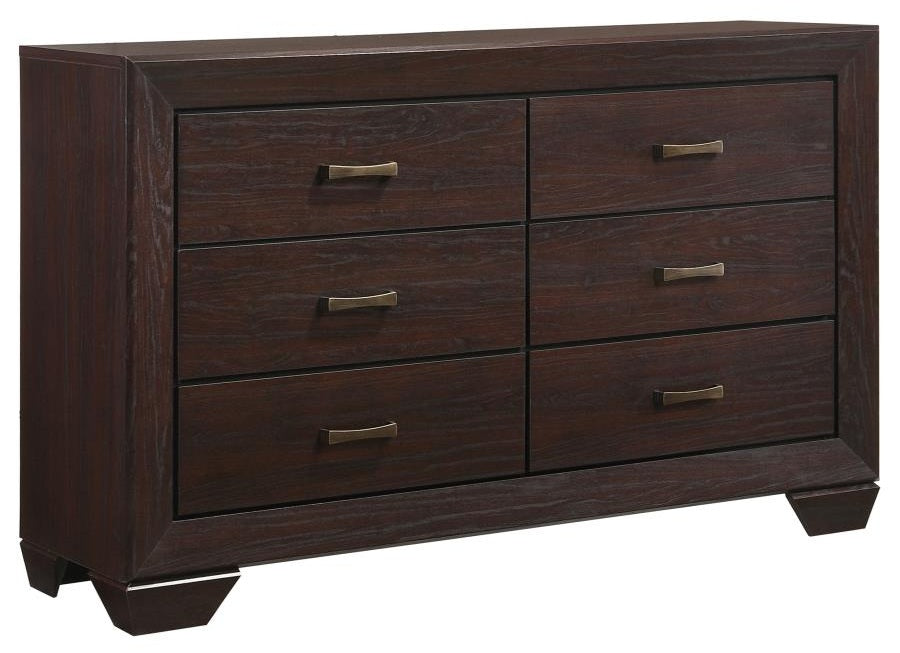 Coaster 300762Q-S4 4 pc Dorian dark cocoa finish wood and brown leatherette queen bedroom set