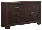 Coaster 300762Q-S4 4 pc Dorian dark cocoa finish wood and brown leatherette queen bedroom set