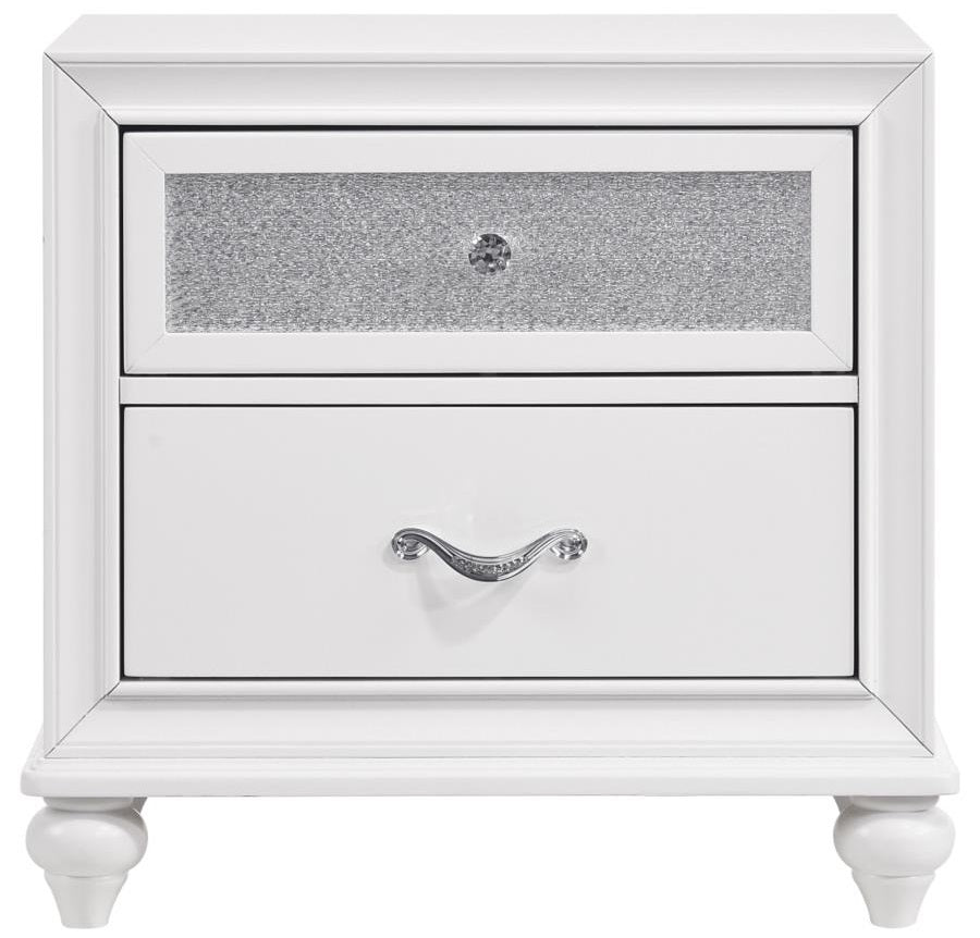 Coaster 300843-4PC 4 pc Rosdorf park ammelie barzini white velvet tufted queen bedroom set nail head tirm accents