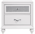 Coaster 300843-4PC 4 pc Rosdorf park ammelie barzini white velvet tufted queen bedroom set nail head tirm accents