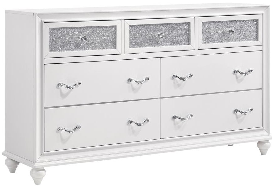 Coaster 300843-4PC 4 pc Rosdorf park ammelie barzini white velvet tufted queen bedroom set nail head tirm accents