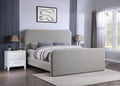 Coaster 302052Q Knox grey boucle fabric padded queen bed natural oak finish wood trim
