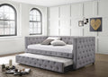 Coaster 302161 2 pc Baxton studio anabella grey tufted fabric back day bed with trundle