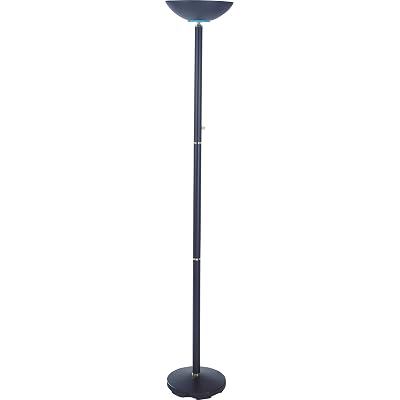 Palacial Black Finish Metal Torchiere Floor Lamp – 3033BK