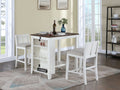 30539-3PC 3pc Graham two tone white finish wood small space breakfast counter height table with storage and chairs