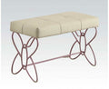 Acme 30542 Priya butterfly shaped white / light purple finish metal bedroom bench