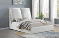 Coaster 306040Q Gwendoline white boucle fabric tufted overstuffed queen size bed set