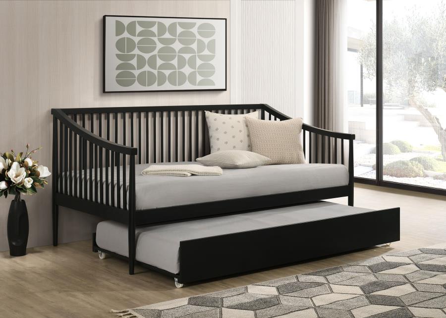 Delgado Black Windsor Twin Wood Daybed with Trundle – 310027