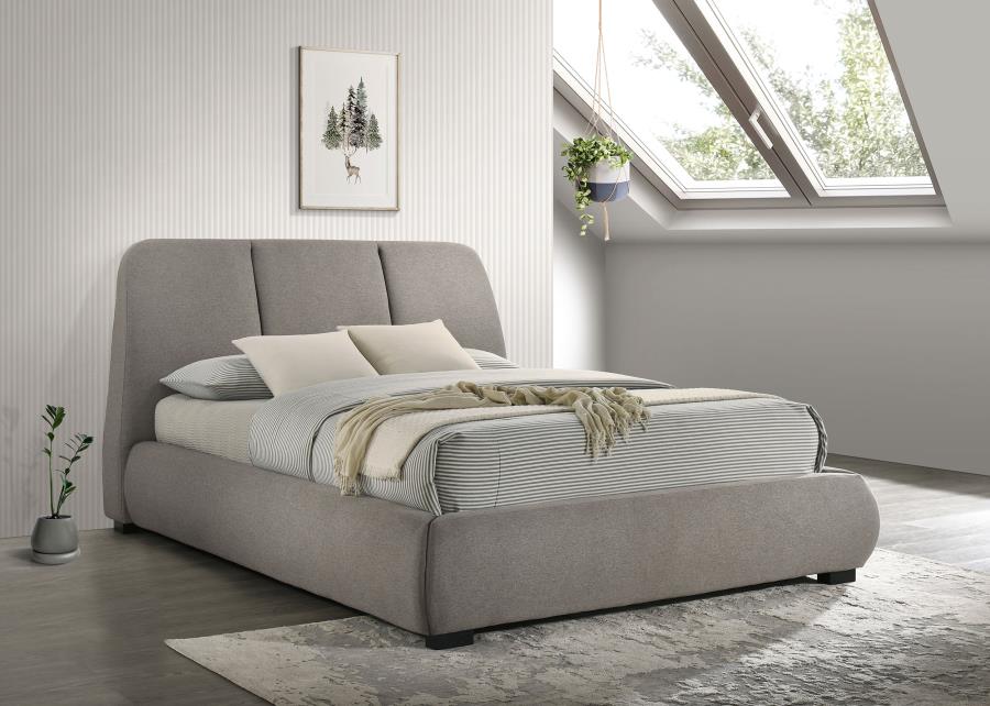Mokena Taupe Upholstered Queen Platform Bed – 310090Q