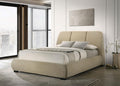 Mokena Light Brown Upholstered Queen Platform Bed – 310091Q