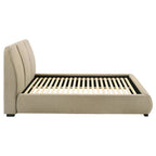 Mokena Light Brown Upholstered Queen Platform Bed – 310091Q