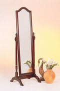 Coaster 3103 Cherry finish wood arched top turned post free standing cheval bedroom dressing mirror