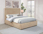 Lawson Light Saddle Fabric Queen Platform Bed with Padded Headboard – 315835LQ