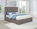 Lawson Mushroom Green Fabric Queen Platform Bed with Padded Headboard – 315835MQ