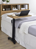 Coaster 315906 3 pc Westpark mango finish wood adjustable height slide under over bed C tray table with casters