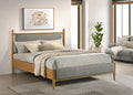 Mason Grey and Light Brown Upholstered Queen Platform Bed – 315914Q