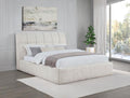 Coaster 315917CRMQ Nollet cream fabric upholstered padded headboard queen bed