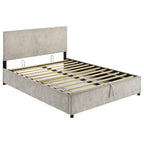 Reeves Beige Upholstered Queen Lift-Up Storage Bed – 315918BGEQ