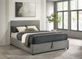 Reeves Grey Upholstered Queen Lift-Up Storage Bed – 315918GRYQ