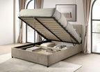 Reeves Tan Upholstered Queen Lift-Up Storage Bed – 315918TANQ