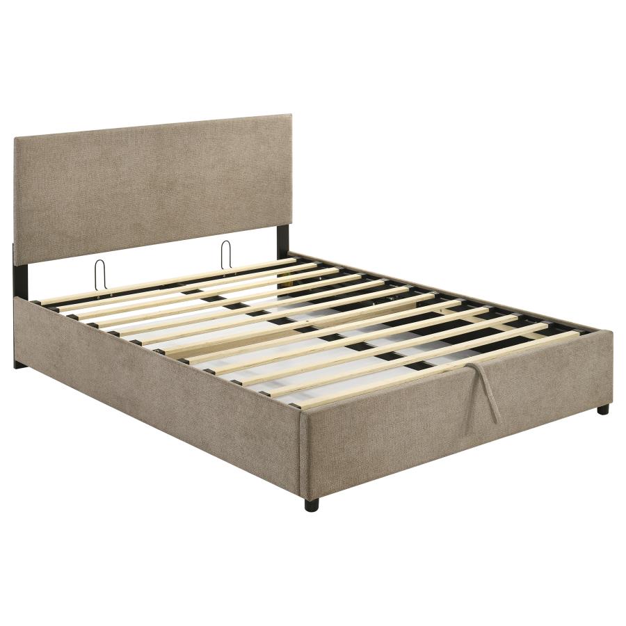 Reeves Tan Upholstered Queen Lift-Up Storage Bed – 315918TANQ