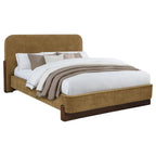Baldacci Curry Fabric Queen Platform Bed with Rounded Headboard – 315954Q
