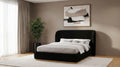 Blaire Black Fabric Wingback Queen Platform Bed with Light Ash Base – 315967BLKQ