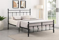 Coaster 316001Q Novak vertical slat matte black finish metal vintage design platform queen bed frame