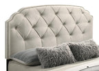 Coaster 316011Q Marianna cream finish fabric tufted headboard queen bed frame with storage drawers