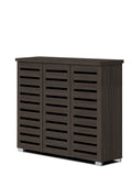 Adalwin Espresso Wood Extra-Wide Louvered Shoe Cabinet – 3343-ESP