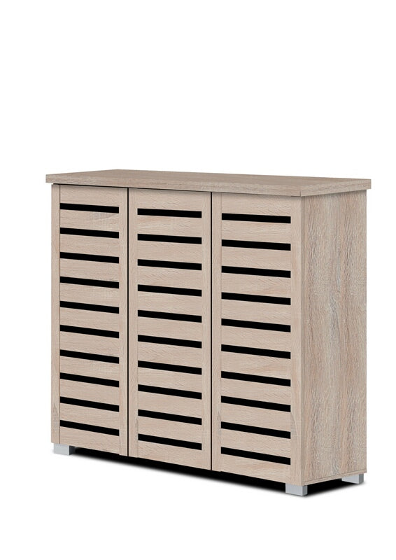 Adalwin Natural Wood Extra-Wide Louvered Shoe Cabinet – 3343-NA