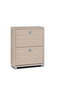 Natural Wood 2-Drawer Shoe Cabinet – 3344-NA
