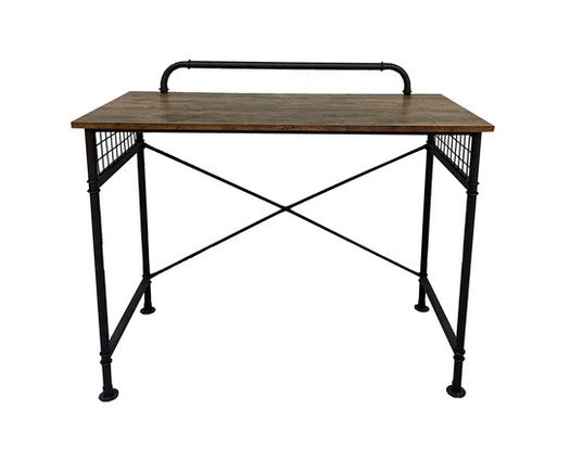 3350 Laur?¿l foundry modern farmhouse antique nutmeg finish wood with black metal frame writing desk
