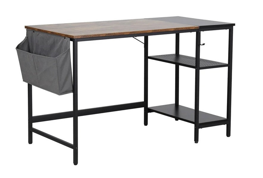 3352 Laur?¿l foundry modern farmhouse antique nutmeg finish wood with black metal frame writing desk