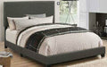Coaster 350061Q Zipcode design amesbury charcoal fabric queen size bed set with nail head trim