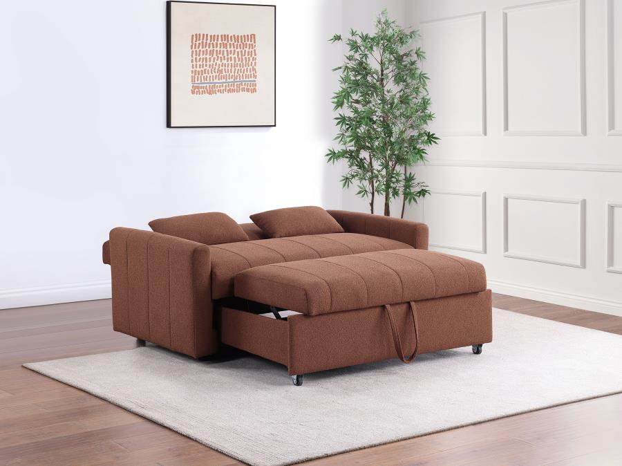 Coaster Portland Copper Boucle Fabric Fold Down Pop Up Sleeper Sofa Bed – 350145
