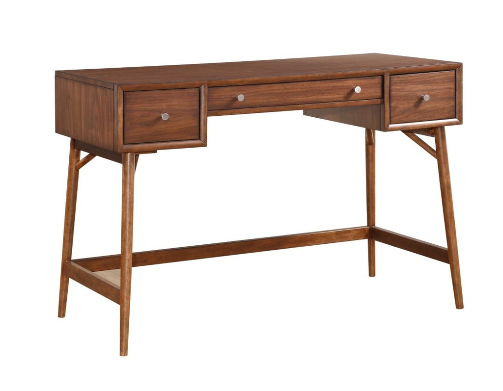 Homelegance 3590-22 Frolic brown wood finish mid-century modern counter height office writing desk with drawers