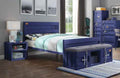 Acme 35930T Transport cargo container style blue metal kids twin bed