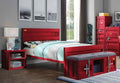 Acme 35950T  Transport cargo container style red metal kids twin bed