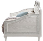 Coaster 360121 Evangeline silver oak finish wood ivory fabric tufted daybed faux diamond accents