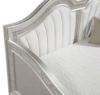 Coaster 360121 Evangeline silver oak finish wood ivory fabric tufted daybed faux diamond accents
