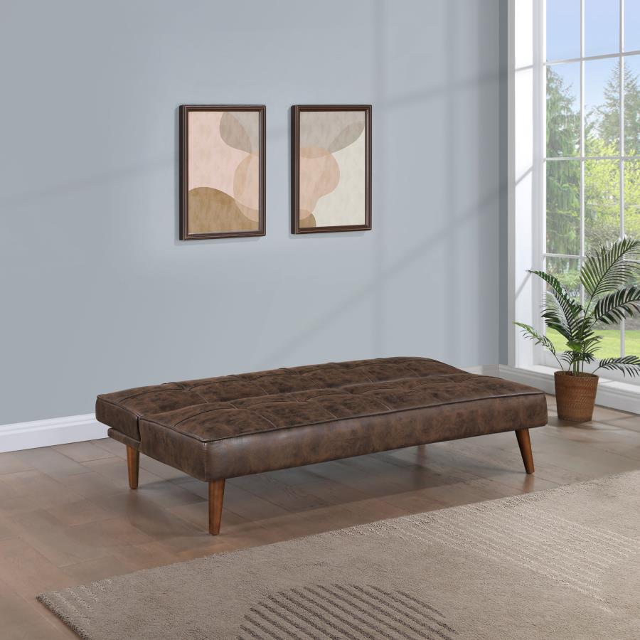 Jenson Dark Coffee Leatherette Convertible Futon Folding Sofa Bed – 360237