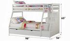 Acme 37105 Harriet bee freeport jason white finish wood twin over full bunk bed set stair case drawers with trundle