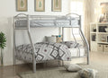 Acme 37380SI Harriet bee eder clayville cayelyn silver finish metal frame twin over full bunk bed