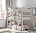 Acme 37420 Harriet bee henninger ronnie light gray finish wood triple twin bunk bed set