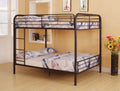 Acme 37433 Zoomie kids laffey bristol dark brown finish metal frame full over full bunk bed set